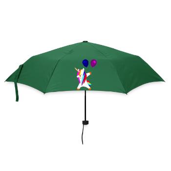 dabbing uncorn Einhorn Einhörner mit Luftballons - Regenschirm (klein) - Flaschengrün - Vorne