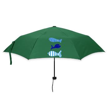 Drei Fische - Regenschirm (klein) - Flaschengrün - Vorne