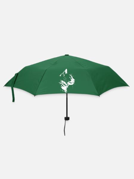 Katze, katzenmotiv - Regenschirm (klein) - Flaschengrün