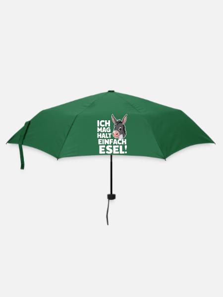 Esel Eselchen Maultier Muli - Regenschirm (klein) - Flaschengrün