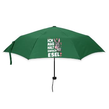 Esel Eselchen Maultier Muli - Regenschirm (klein) - Flaschengrün - Vorne