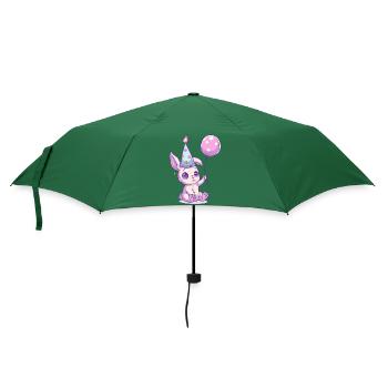 Hase Geburtstag Comic - Regenschirm (klein) - Flaschengrün - Vorne
