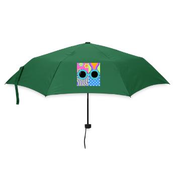 80er Flowerpower - Regenschirm (klein) - Flaschengrün - Vorne