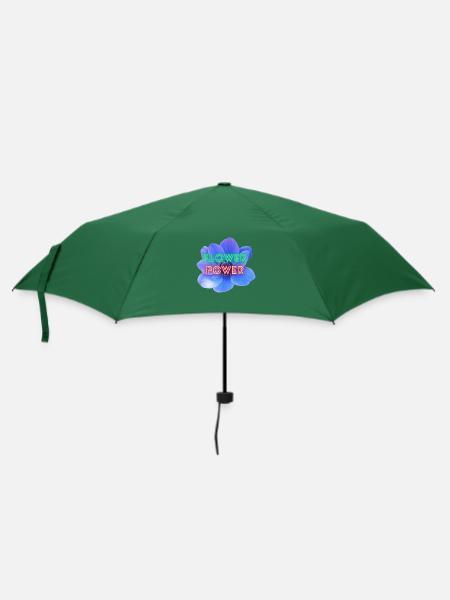 Flower Power - Regenschirm (klein) - Flaschengrün