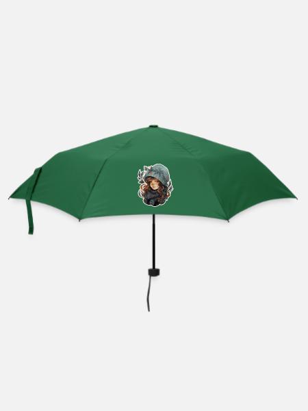 Wintermädchen - Regenschirm (klein) - Flaschengrün