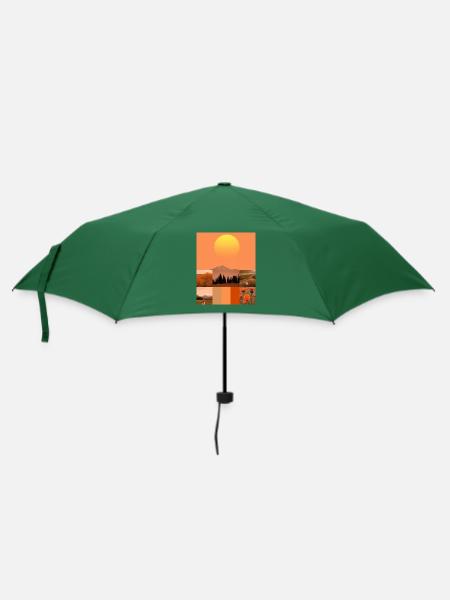 Sonnenuntergänge. - Regenschirm (klein) - Flaschengrün