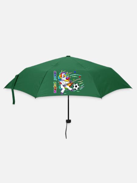 Einhorn Fußball - Einhorn Fussball - Regenschirm (klein) - Flaschengrün