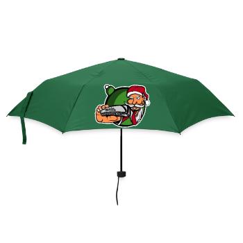 Papa Noel Rat Fink Mundharmonika Stil - Regenschirm (klein) - Flaschengrün - Vorne