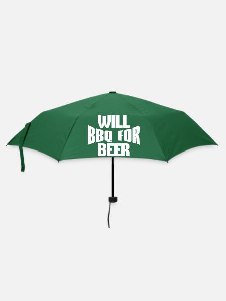 WILL BBQ FÜR BIER - Regenschirm (klein) - Flaschengrün