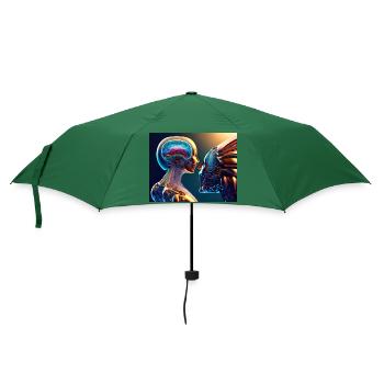 Biomechanischer Indianer - Regenschirm (klein) - Flaschengrün - Vorne