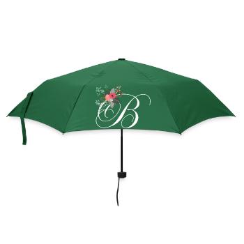 Buchstabe b Blumen - Regenschirm (klein) - Flaschengrün - Vorne