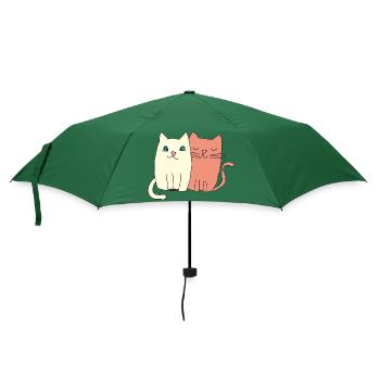 katzen liebe - Regenschirm (klein) - Flaschengrün - Vorne