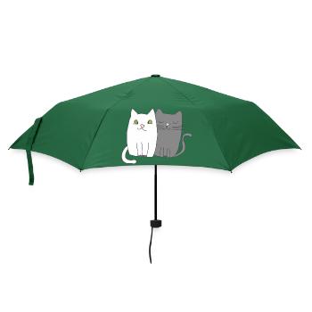 katzen schwarz weiss - Regenschirm (klein) - Flaschengrün - Vorne