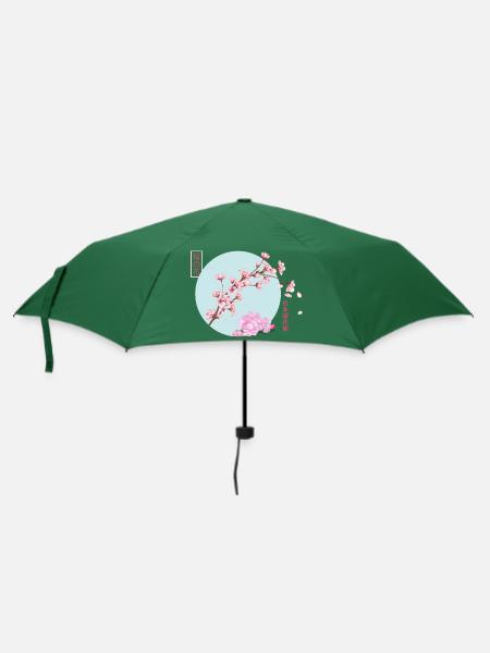 Kirschblütenzweig - Regenschirm (klein) - Flaschengrün