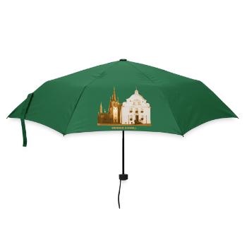 Werder Havel Altes Rathaus Kirche Brandenburg - Regenschirm (klein) - Flaschengrün - Vorne