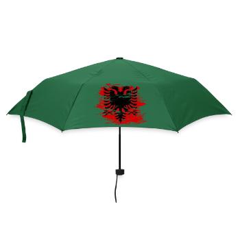 Albanien Flagge used - Regenschirm (klein) - Flaschengrün - Vorne