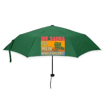 Wellness Saunagänger Saunieren Saunierer Sauna - Regenschirm (klein) - Flaschengrün - Vorne