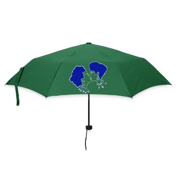 blau - Regenschirm (klein) - Flaschengrün - Vorne