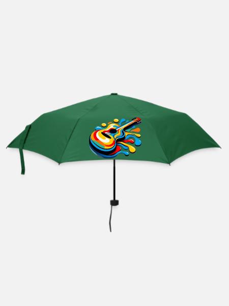 Schmelzende Regenbogen-Gitarre - Regenschirm (klein) - Flaschengrün