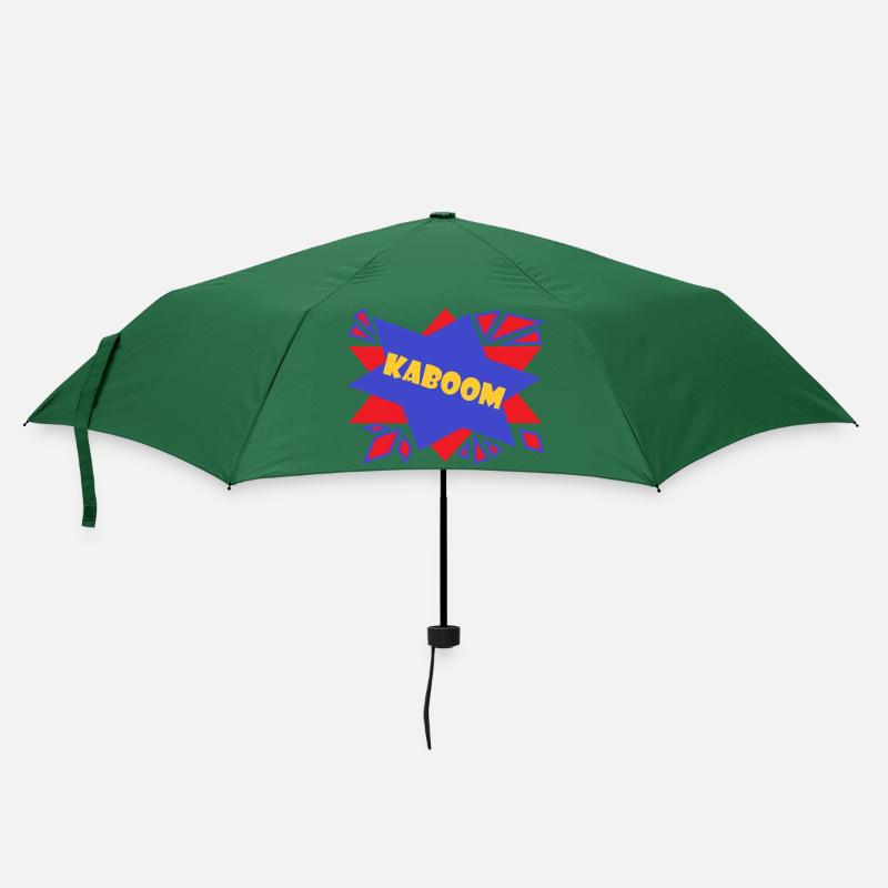 Komischer Kaboom - Regenschirm (klein) - Flaschengrün