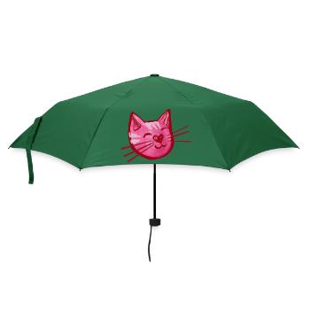 Pink Katzenherz Aquarell - Regenschirm (klein) - Flaschengrün - Vorne