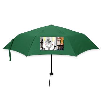 Zeit haben. - Regenschirm (klein) - Flaschengrün - Vorne