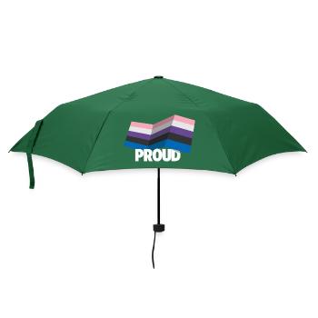 PROUD 2025 Genderfluid - Regenschirm (klein) - Flaschengrün - Vorne