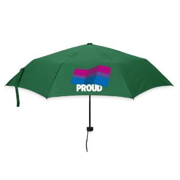 PROUD 2025 Bi - Regenschirm (klein) - Flaschengrün - Vorne