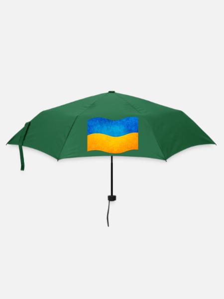 The flag of ukraine, ukrainian flag - Regenschirm (klein) - Flaschengrün