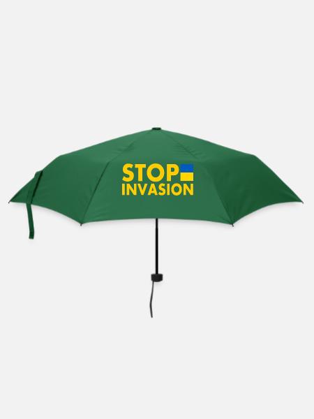 Stop invasion - Regenschirm (klein) - Flaschengrün
