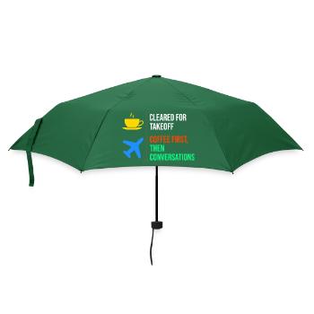 Fluglotse Kaffee ATC Luftfahrt Humor - Regenschirm (klein) - Flaschengrün - Vorne