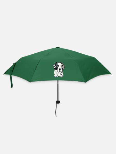 Rexo, der audiophile Hund - Regenschirm (klein) - Flaschengrün