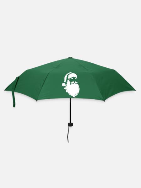 Santa Claus Silhouette: Weihnachtliche Magie - Regenschirm (klein) - Flaschengrün