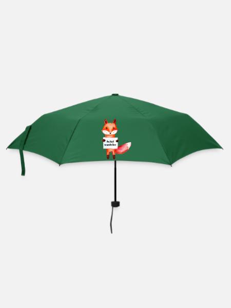 Fuchs - Du bist wunderbar - Regenschirm (klein) - Flaschengrün