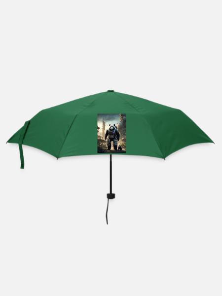 Panda aus der Zukunft - Regenschirm (klein) - Flaschengrün