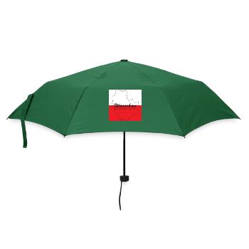 Warschau - Hauptstadt mit GPS-Koordinaten & Flagge - Regenschirm (klein) - Flaschengrün - Vorne
