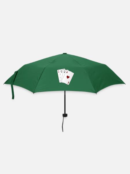 Spielkarten Ass - Regenschirm (klein) - Flaschengrün