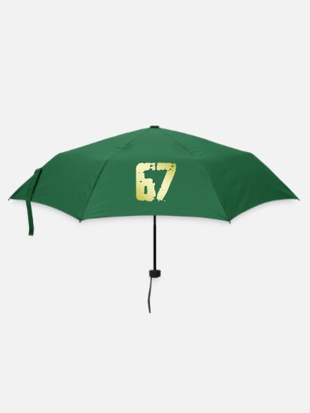 67 Zahl Vintage - Regenschirm (klein) - Flaschengrün