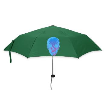 Schädelkopf des Todes Halloween - Regenschirm (klein) - Flaschengrün - Vorne