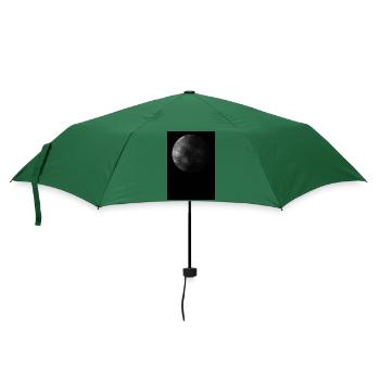 Mond, schwarzer Hintergrund - Regenschirm (klein) - Flaschengrün - Vorne