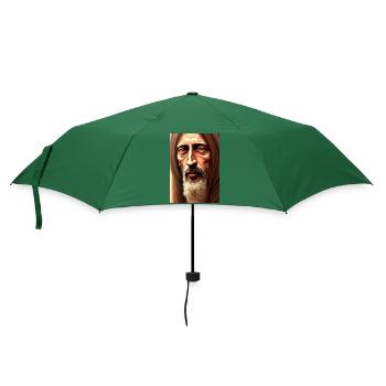 Porträt Jesu Christi - Regenschirm (klein) - Flaschengrün - Vorne
