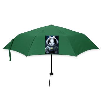 Kaninchen im Weltraum - Regenschirm (klein) - Flaschengrün - Vorne
