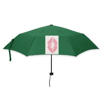 Rosa Lippen - Regenschirm (klein) - Flaschengrün - Vorne