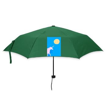 Minimales Einhorn - Regenschirm (klein) - Flaschengrün - Vorne