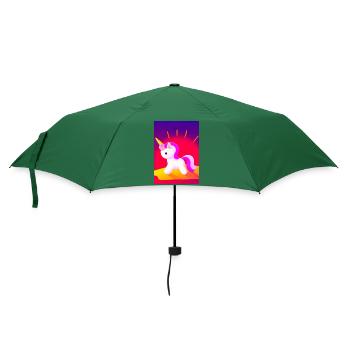 Minimales Einhorn - Regenschirm (klein) - Flaschengrün - Vorne
