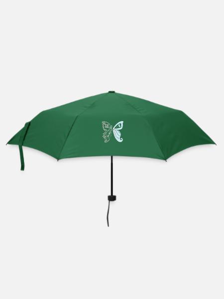 Brautpaar als Schmetterling - Regenschirm (klein) - Flaschengrün