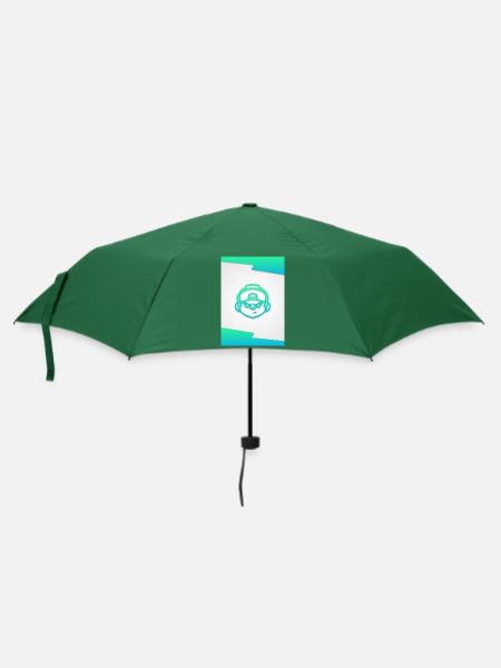 AdK Autogrammkarte V1 Blau - Regenschirm (klein) - Flaschengrün