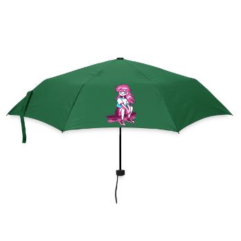 8bit sk8er grl - Regenschirm (klein) - Flaschengrün - Vorne