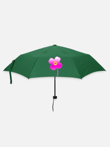 Blumen - Regenschirm (klein) - Flaschengrün
