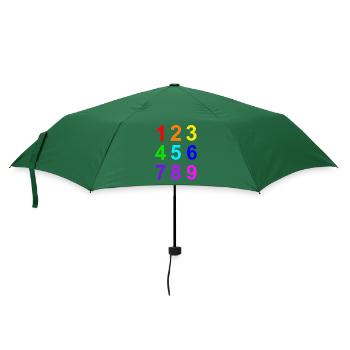 Zahlen 1 bis 9 Farben lernen - Regenschirm (klein) - Flaschengrün - Vorne